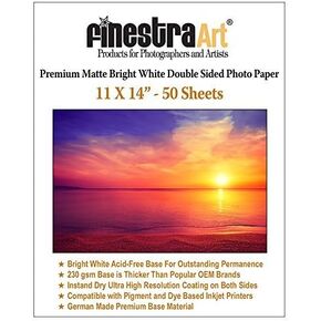 11" X 14" Premium Matte Bright White Inkjet Double Sided Photo Paper - 50 Sheets