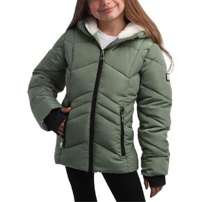 DKNY Girls' Winter Coat – Faux Fur Lined Quilted Puffer Parka Jacket – Heavyweight Insulated Ski Jacket for Girls (4-16) in Kuwait