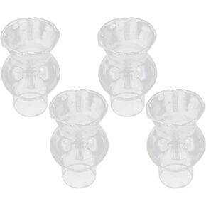Uonlytech Lamp Shade Replacement High- Temperature Resistance Glass Kerosene Lamp Top Cover Transparent Chimney for Lamp Oil Lamp, 4 Pack, 1 Inch