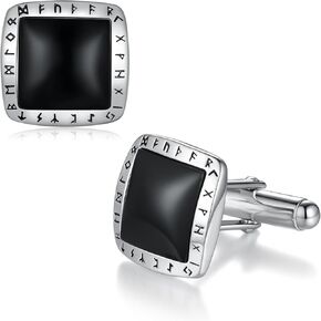Viking Cufflinks for Men 925 Sterling Silver Black Onyx Cufflinks for Men Cufflink Jewelry Gifts for Men
