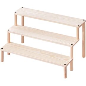 Wooden Display Risers Stand, 3 Tier Cosmetic Perfume Organizer Stand, Cupcake Stand Holder, Wooden Model Collection Display Rack, Desktop Display Stand for Organizer and Decoration
