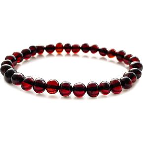 Exceptional Colors of Amber Bracelet for Woman Red, Blue and Green - amber stone jewelry, 100% Genuine, HandMade from Caribbean Baroque Beads - 7" / 18cm (Blue - Azura)