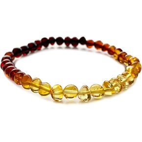 Exceptional Colors of Amber Bracelet for Woman Red, Blue and Green - amber stone jewelry, 100% Genuine, HandMade from Caribbean Baroque Beads - 7" / 18cm (Blue - Azura) in Saudi Arabia