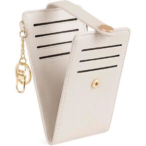 POIUGOYA Slim Wallet for Women,RFID Blocking Bifold Credit Card Holder with Zipper Coin Pocket,ID Window,Keychain