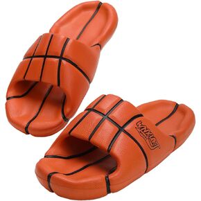 Basketball Pillow Slippers Non-Slip Cloud Slippers Ultra Cushion Sports Arch Support Footbed Sandals Comfort Thick Sole Outdoor Mens Sports Slide Gift for Basketball Enthusiasts（10/10.5 Men）