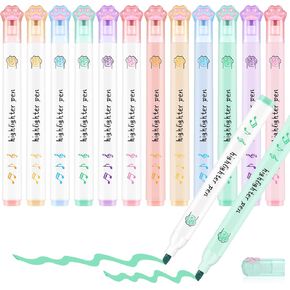 Harloon 12 Pcs Cat Paw Cute Highlighters Kawaii Highlighters Aesthetic Kawaii Markers Soft Chisel Tip Cool Highlighters No Bleed Pastel Highlighter Marker Pens for School Office Bible Journal Supplies