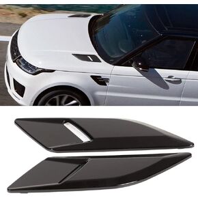 Car Hood Vent Trim, Pair Bonnet Air Outlet Trim Decoration Cover Replacement for Land Rover Sport L494 2014‑2022 Glossy Black