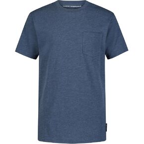 Lucky Brand Boys' Short Sleeve Slub Pocket Crew Neck T-shirt, Soft, Comfortable, Relaxed Fit