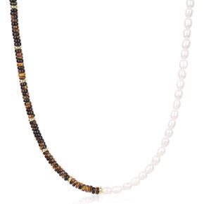COAI Heishi Stone Beaded Necklace, Pearl Necklace for Women
