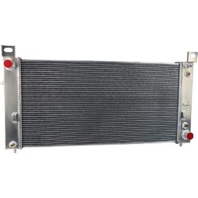 34 Inch 3 Row Aluminum Radiator for 1999-2014 Cadillac Escalade, Chevy Sonora Tahoe Avalanche Suburban Silverado 1500 2500 3500, GMC Yukon XL,Hummer H2, Radiators Electric Fan Shroud Kit