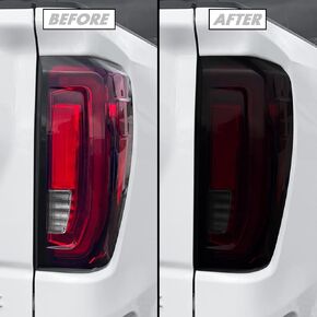 SlickMod PreCut Vinyl Smoke Tint for 2019-2023 GMC Sierra 1500 Tail Light (LED) (20% Dark Smoke, 2. Taillight Cutout)