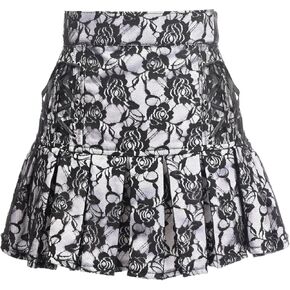 Daisy corsets Women's White Satin W/Black Lace Overlay Lace-up Skirt