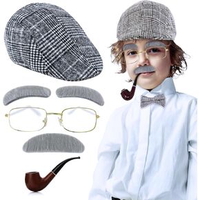 4E's Novelty Rectangular Costume Glasses for Kids Girls & Boys Old Lady/Old Man Costume Accessories 100 Day of School Costume