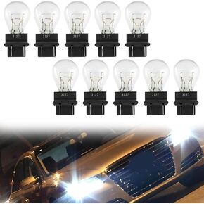 3157 Nature Blue Light Bulb 10 Pack, 3157 Automotive Brake Light Turn 3157 Miniature Bulb Mini Bulb Taillight Turn Signal Light, Replacement for Cars,Trucks,SUVs(Amber)