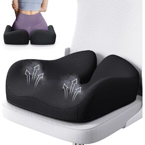 Benazcap Seat Cushion, Memory Foam Cushion for Office Chair - Ergonomic Chair Cushions for Tailbone Pain Relief, Sciatica & Back Support, Office Chair Cushion & Car Seat Cushion
