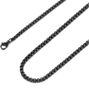Stainless Steel Rolo Chain Necklace for Men Silver/Gold/Black Chain Necklaces Jewelry Gift for Women 2mm/3mm/4mm/5mm Rolo Chain Lengths 16-30 inches