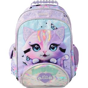Girls Backpack Kids Backpacks for Girls Cute Bear Backpack for Girls Kawaii Backpack for Preschool Elementary Kindergarten,Light Purple,Large Capacity,16 Inch