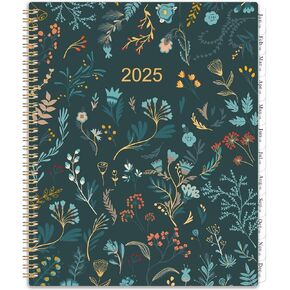 2025 Planner - Monthly Planner/Calendar 2025, JAN. 2025 - DEC. 2025, 9" x 11", 12 Monthly Planner with Tabs & Pocket, Flexible Cover, Twin-Wire Binding, Thick Paper - Green