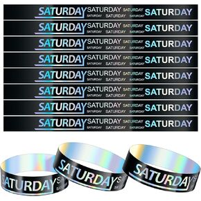 Henoyso 600 Pcs Plastic Saturday Wristbands Event Wristbands for Party Custom Wristbands Plastic Bracelets Wristband Events Waterproof Wristband Bulk (Silver)