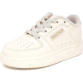 Nautica Girls Fashion Shoe - Lace-Up Low-Top Tennis Sneakers for Big Kids, Little Kids & Toddlers (Regular Heel/Platform Sole)