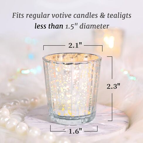 36pcs Blue Votive Candle Holders, Mercury Glass Tea Light Candle Holders for Centerpiece Table Decorations, Blue Candle Holders for Wedding Decor, Home Decor, Baby Shower and Party Decor in Saudi Arabia