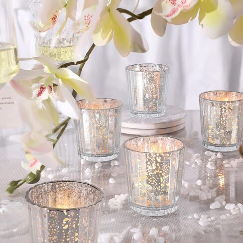 36pcs Blue Votive Candle Holders, Mercury Glass Tea Light Candle Holders for Centerpiece Table Decorations, Blue Candle Holders for Wedding Decor, Home Decor, Baby Shower and Party Decor in Saudi Arabia