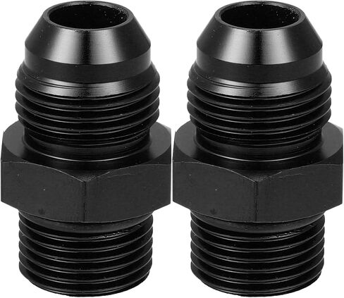 X AUTOHAUX 2 قطعة أسود 8AN ذكر إلى M14 x 1.5 مم ذكر متري خيط تركيب محول مضيئة الاتحاد المقرنة خط زيت الوقود خرطوم نهاية سبائك الألومنيوم المناسب للسيارة in Saudi Arabia