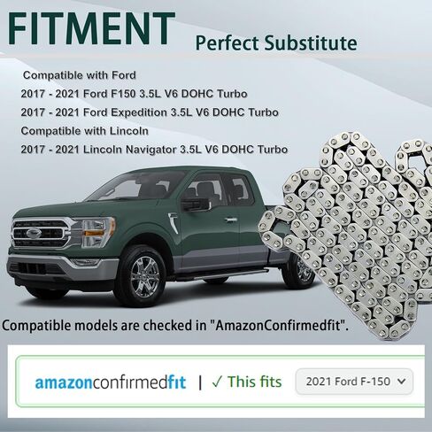 مجموعة سلسلة التوقيت HL3Z6268A متوافقة مع 2017-2021 Ford Expedition F150 Lincoln Navigator 3.5L Turbo V6 DOHC، HL3Z-6268-A، HL3Z-6K255-A، HL3Z-6K255-B، HL3Z-6B274-A in Kuwait