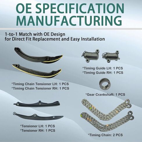 مجموعة سلسلة التوقيت HL3Z6268A متوافقة مع 2017-2021 Ford Expedition F150 Lincoln Navigator 3.5L Turbo V6 DOHC، HL3Z-6268-A، HL3Z-6K255-A، HL3Z-6K255-B، HL3Z-6B274-A in Kuwait