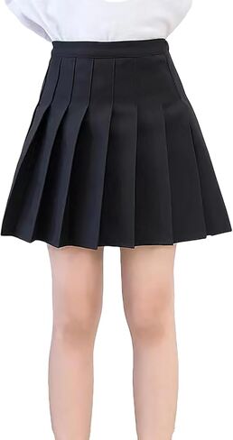 TTYAOVO Girl Skort Mini Flare Plain Pleated Skater Skirt Shool Uniform in Kuwait