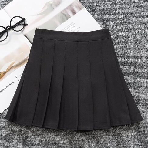 TTYAOVO Girl Skort Mini Flare Plain Pleated Skater Skirt Shool Uniform in Kuwait