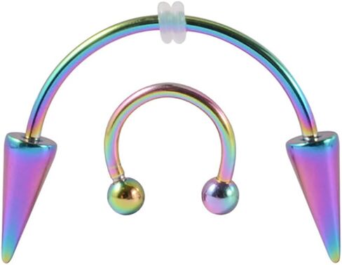 2Pcs Vampire Fangs Piercing Lip Rings Teeth Rings Nose Septum Rings Set Stainless Steel Smile Piercing Jewelry Septum Jewelry Spike Face Piercing Jewelry in Saudi Arabia