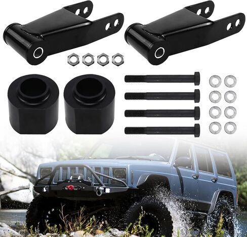 RYANSTAR RACING 3" Front 2" Rear Leveling Lift Kit Compatible with JEEP Cherokee XJ 2WD 4WD 1984-2001 3" Front Lift Spring Spacers & 2" Rear Lift Shackles Full Leveling Suspension Lift Kit in Saudi Arabia