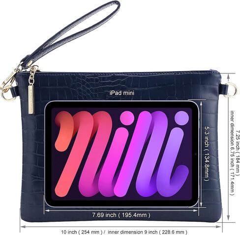 B BRENTANO Vegan Clutch Bag Pouch with removable wristlet and two size metal chain in Kuwait