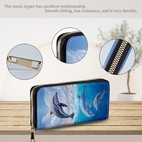 Wristlet Wallets For Women With Card Holder Zipper Pocket,Slim PU Leather Cute women's Wristlet Wallet Clutch For Women Girls,Sunset Flamingo in Kuwait