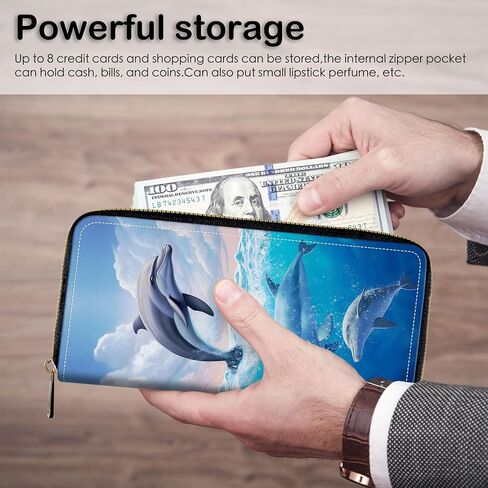 Wristlet Wallets For Women With Card Holder Zipper Pocket,Slim PU Leather Cute women's Wristlet Wallet Clutch For Women Girls,Sunset Flamingo in Kuwait