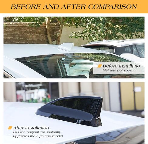 زعانف سمك القرش لسقف السيارة مصممة للجيل الحادي عشر من سيفيك هوندا، غطاء علوي لزعانف القرش، ملحق سيارة أنيق، ملصق تزيين خارجي (ناعم، أسود) in Kuwait