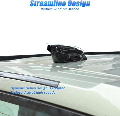 Carbon Fiber ABS Car Shark Fin Antenna Cover Roof Aerial Compatible with Land Rover Defender 90 110 130 2020-2024 Auto Antenna Toppers Accessories (Black) in Saudi Arabia