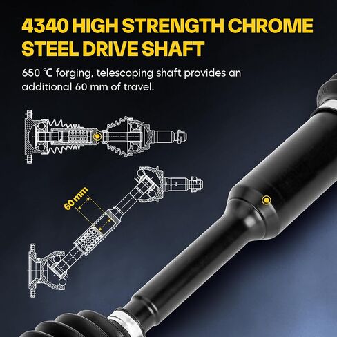 Rear Heavy Duty CV Axle Shaft for Polaris RZR XP/ XP4 1000 EPS 2016-2022, RZR XP/ XP4 Turbo 2016 2017 2018 2019 ‎‎‎1333439, 1333944, 1333858 ‎‎‎ATV Powersports Drive Axles - 1 Pair in Saudi Arabia