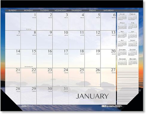 House of Doolittle 2024 Monthly Desk Pad Calendar, Earthscapes Seascapes, 22 x 17 inches, January - December (HOD138-24) in Saudi Arabia
