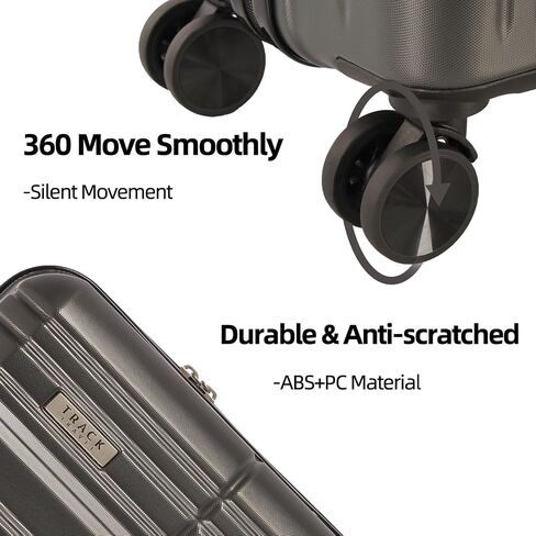 4 Piece Luggage Set ABS+PC Expandable Hardshell TSA Lock Aluminum Trolley Spinner Wheels (Champagne, 6 Piece Set) in Saudi Arabia