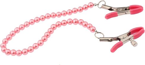 Pearl Nipple Clamps Faux Body Piercing Jewelry Nipple Clamps with Chain Necklace Nipple Clips for Women Non Piercing Adjustable Non Pierced Body Chain Jewelery in Saudi Arabia