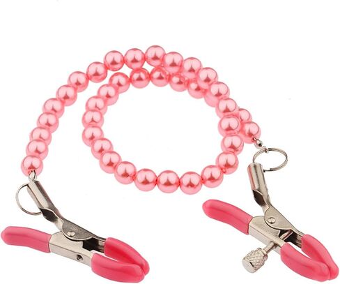 Pearl Nipple Clamps Faux Body Piercing Jewelry Nipple Clamps with Chain Necklace Nipple Clips for Women Non Piercing Adjustable Non Pierced Body Chain Jewelery in Saudi Arabia
