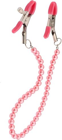 Pearl Nipple Clamps Faux Body Piercing Jewelry Nipple Clamps with Chain Necklace Nipple Clips for Women Non Piercing Adjustable Non Pierced Body Chain Jewelery in Saudi Arabia
