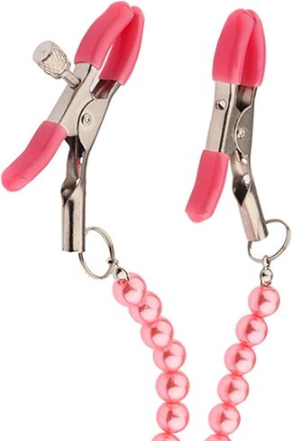 Pearl Nipple Clamps Faux Body Piercing Jewelry Nipple Clamps with Chain Necklace Nipple Clips for Women Non Piercing Adjustable Non Pierced Body Chain Jewelery in Saudi Arabia