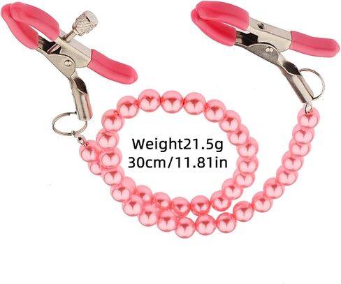 Pearl Nipple Clamps Faux Body Piercing Jewelry Nipple Clamps with Chain Necklace Nipple Clips for Women Non Piercing Adjustable Non Pierced Body Chain Jewelery in Saudi Arabia