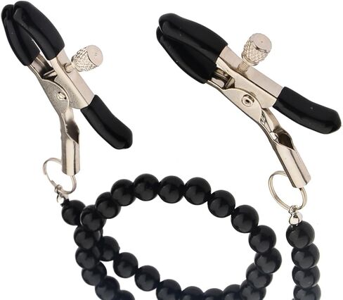 Pearl Nipple Clamps Faux Body Piercing Jewelry Nipple Clamps with Chain Necklace Nipple Clips for Women Non Piercing Adjustable Non Pierced Body Chain Jewelery in Saudi Arabia
