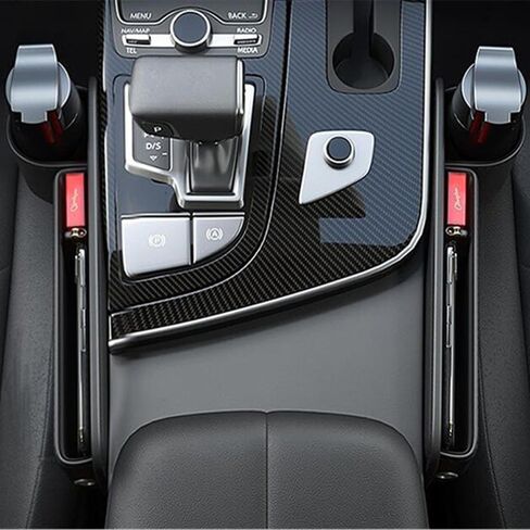 Car Seat Gap Filler Organizer, Premium Faux Leather Gap Storage Box with Cup Holder, Front Seat Car Gap Filler for Phones Parking Pass Glasses (Driver Seat) in Saudi Arabia