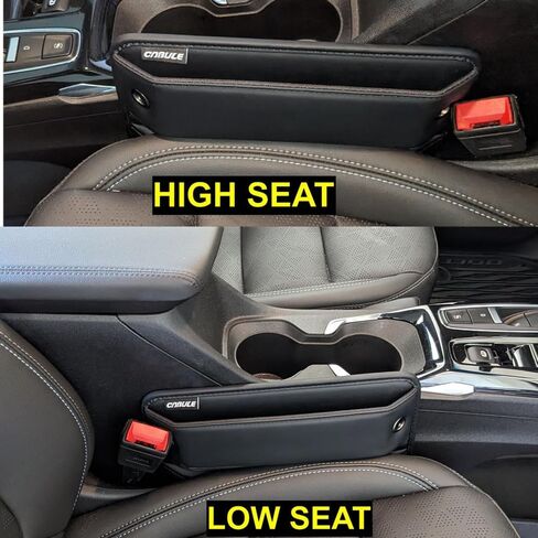 Car Seat Gap Filler Organizer, Premium Faux Leather Gap Storage Box with Cup Holder, Front Seat Car Gap Filler for Phones Parking Pass Glasses (Driver Seat) in Saudi Arabia