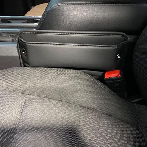 Car Seat Gap Filler Organizer, Premium Faux Leather Gap Storage Box with Cup Holder, Front Seat Car Gap Filler for Phones Parking Pass Glasses (Driver Seat) in Saudi Arabia